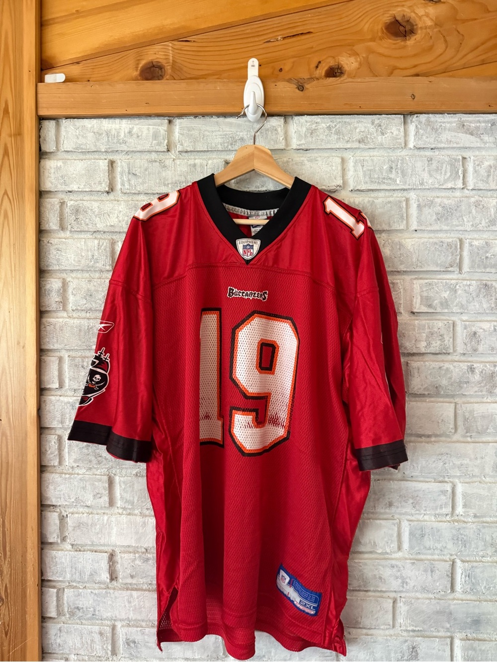 Reebok Red Tampa Bay Buccaneers #19 Football Jersey with Black Accents